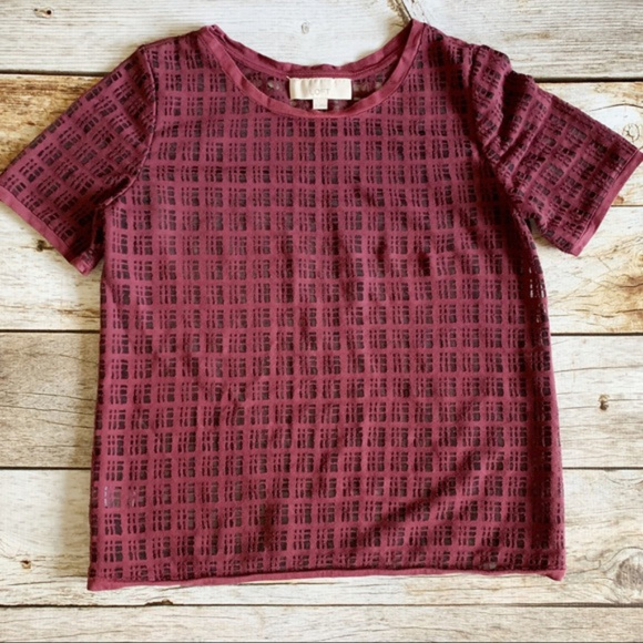 ✨Loft Windowpane Sheer Blouse - Picture 2 of 4